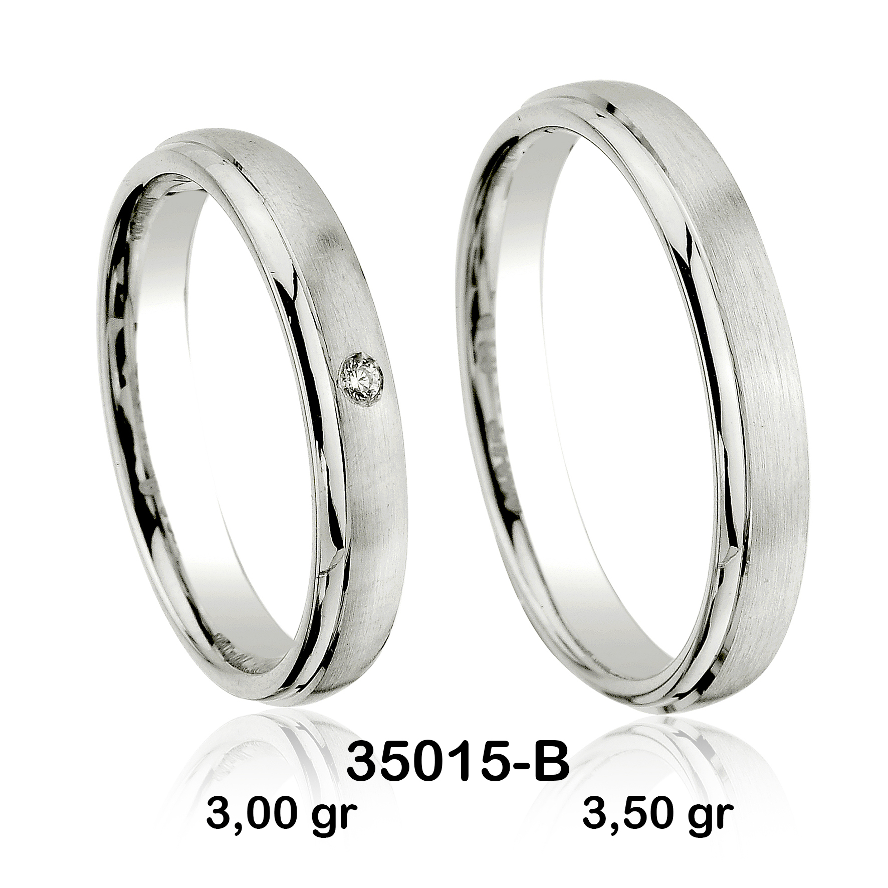 Pırlantalı Beyaz  Alyans Modeli-PIR35015-B